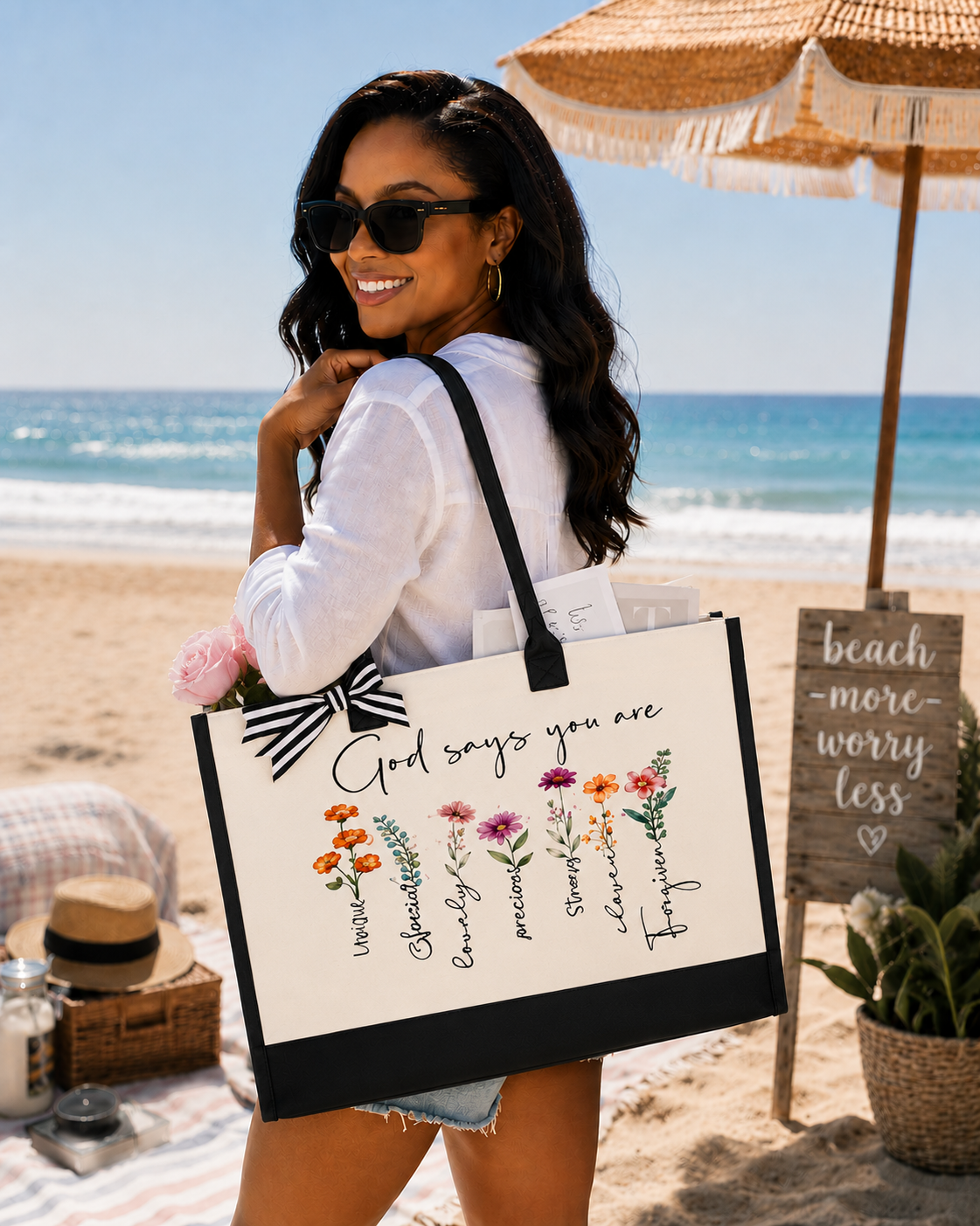 God Says You Are Tote & Cosmetic Bag Set