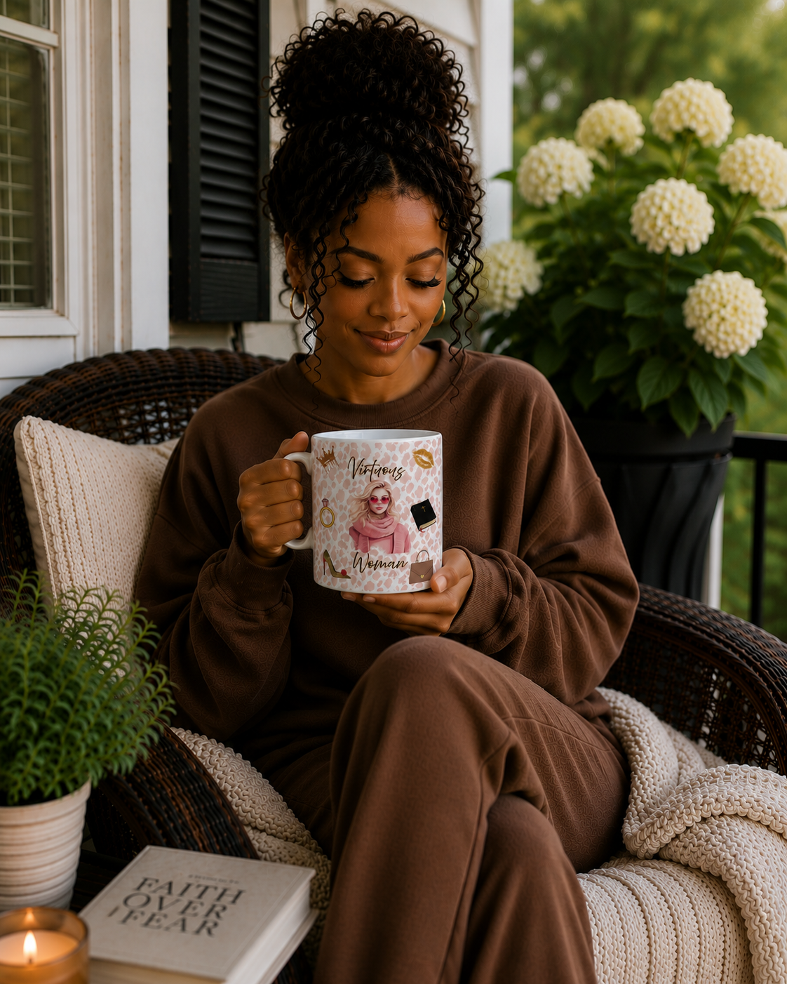 Virtuous Woman Ceramic Mug - Pink Scarf