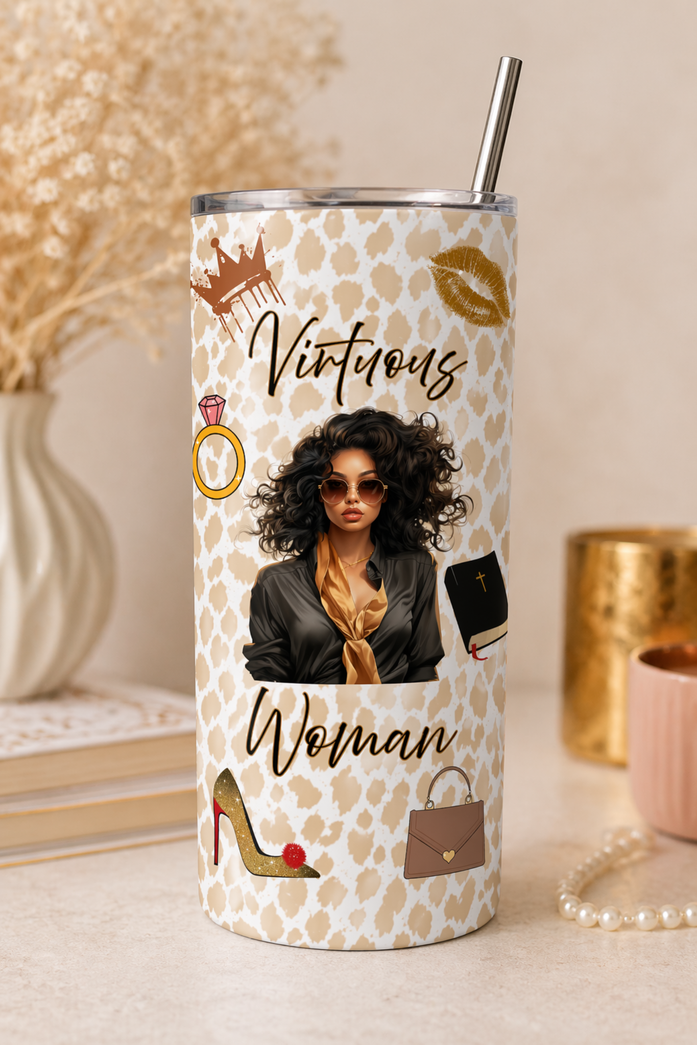 Virtuous Woman Tumblers Black Blouse