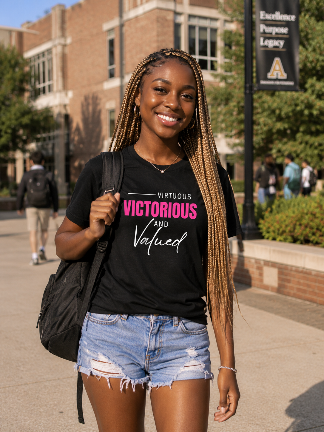 Virtuous Victorious & Valued Tee — Black