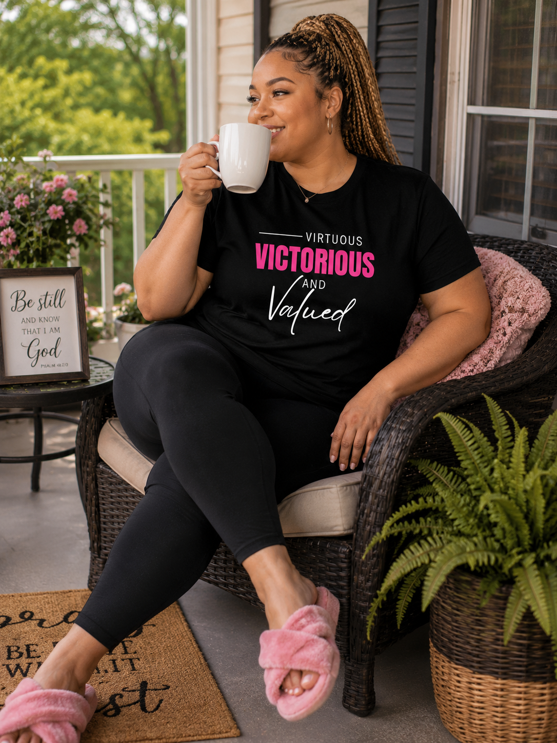 Virtuous Victorious & Valued Tee — Black