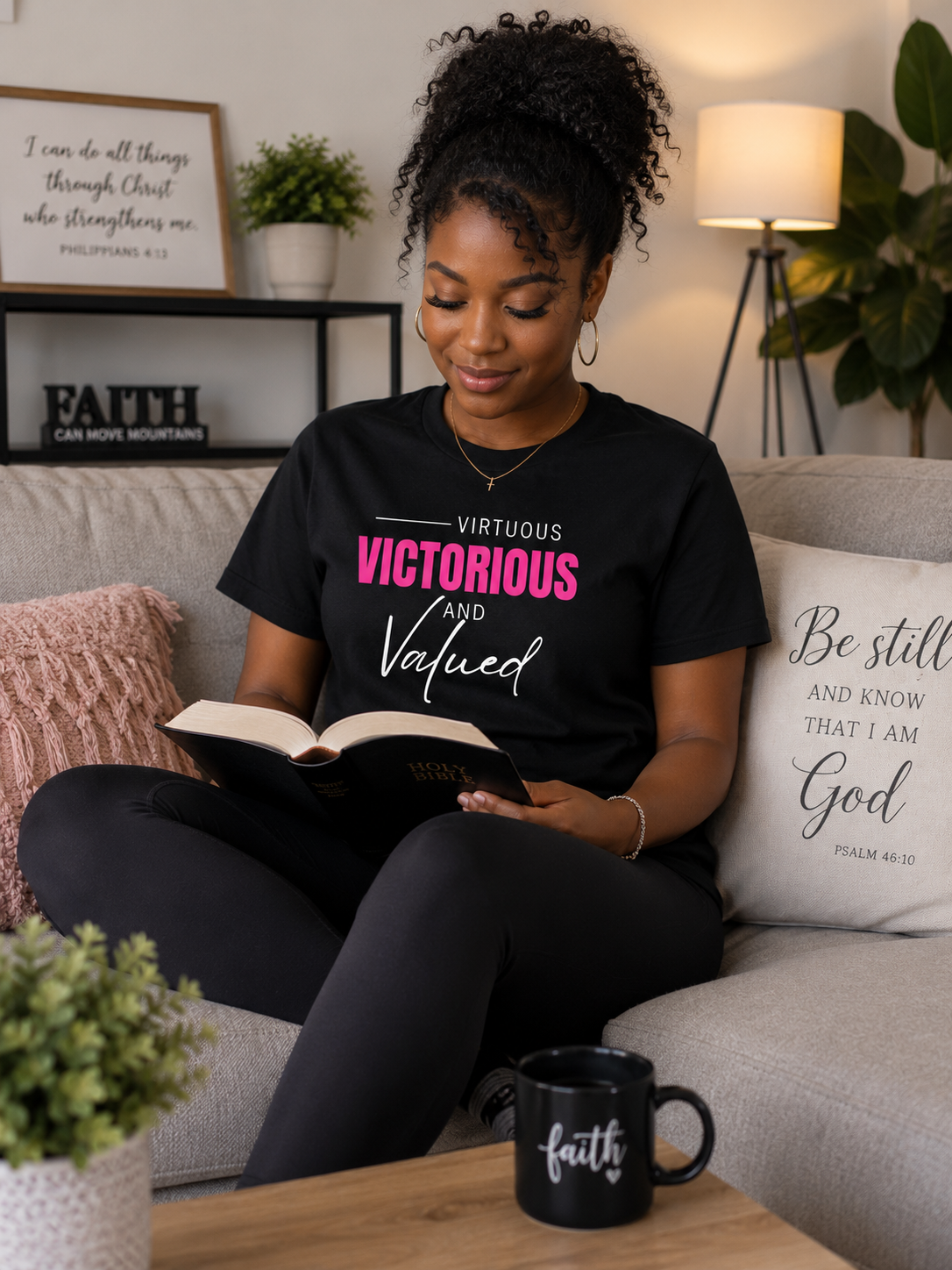 Virtuous Victorious & Valued Tee — Black