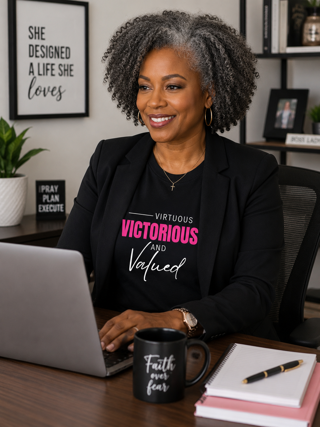 Virtuous Victorious & Valued Tee — Black