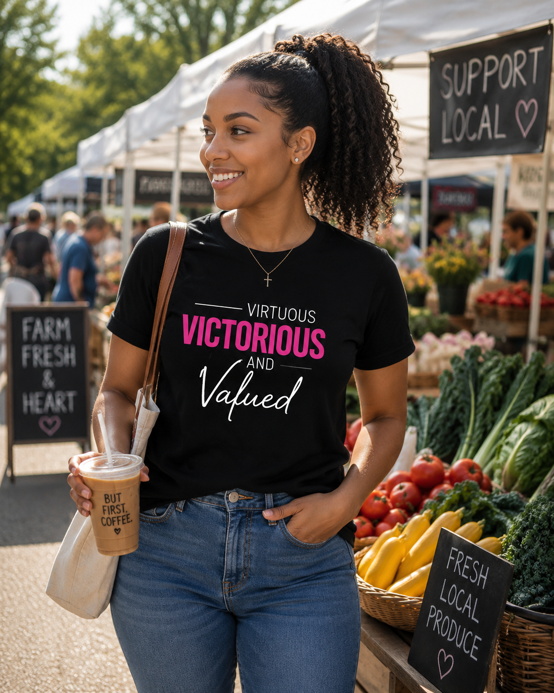 Virtuous Victorious & Valued Tee — Black