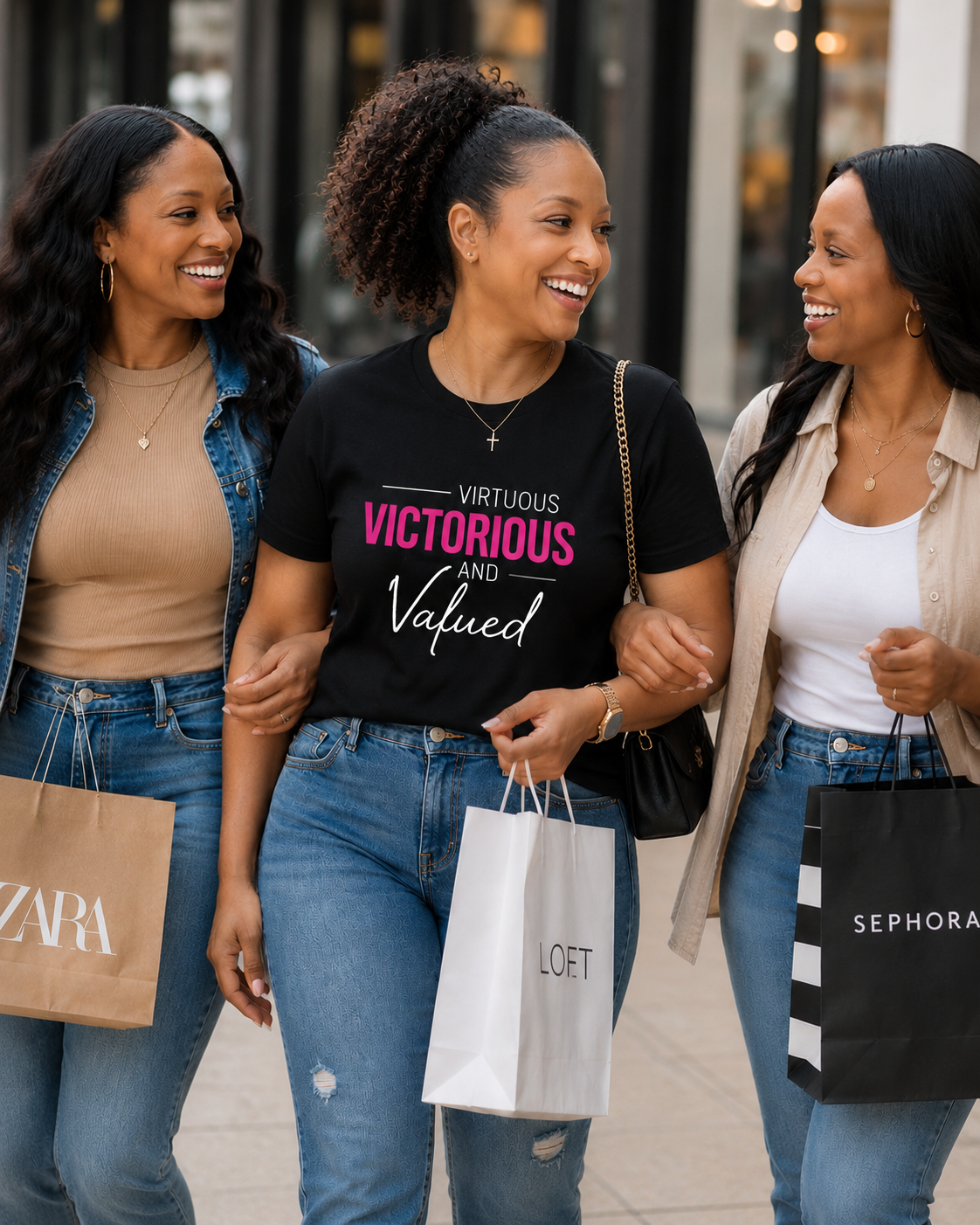 Virtuous Victorious & Valued Tee — Black