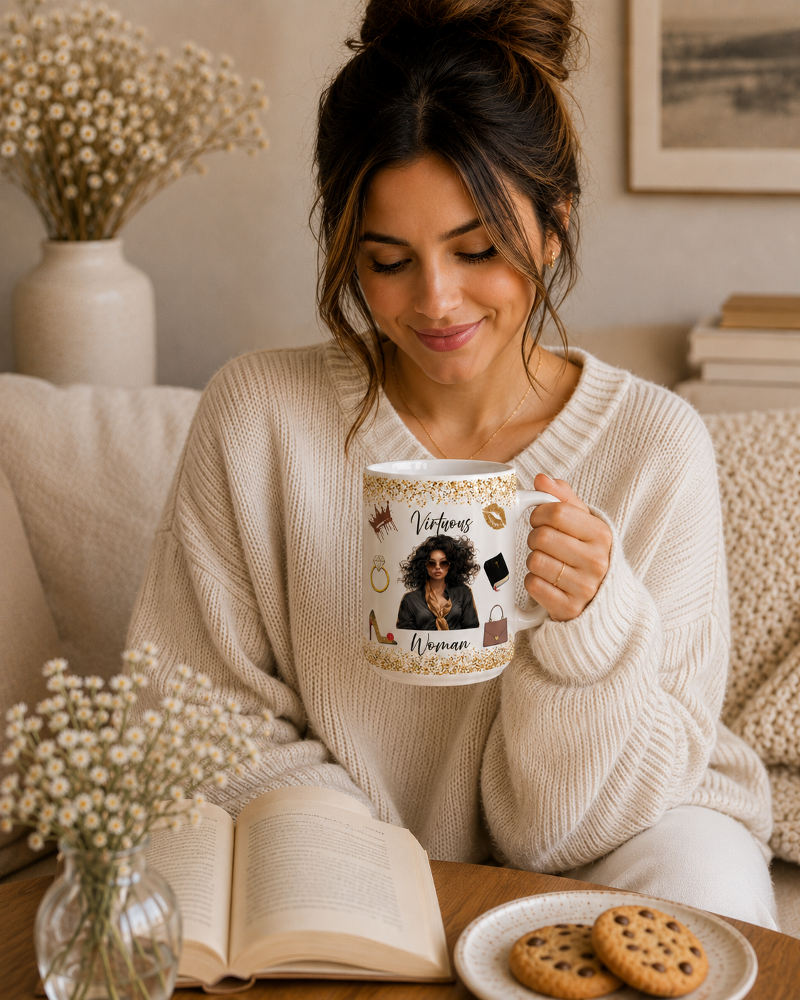 Virtuous Woman Ceramic Mug Black Blouse