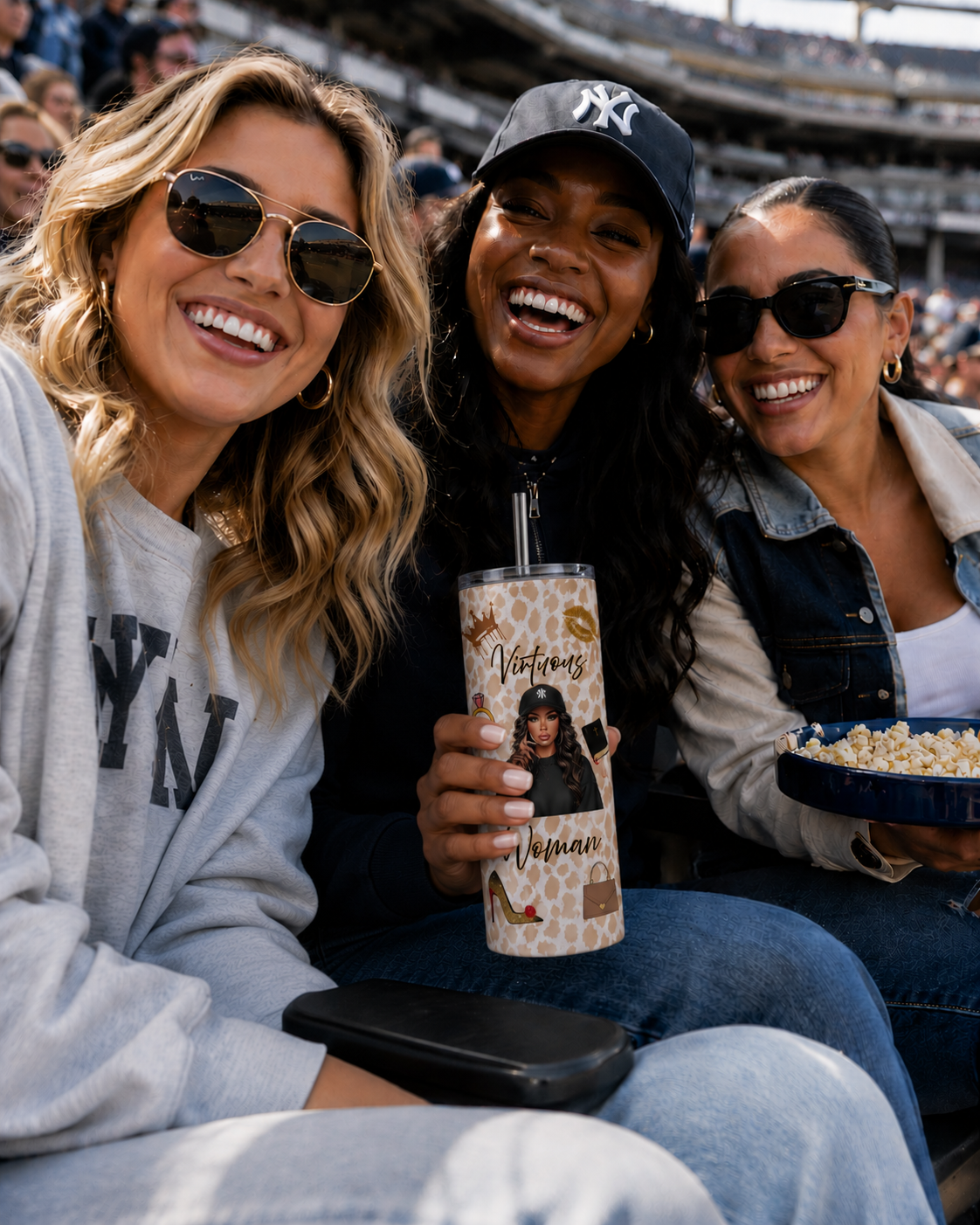 Virtuous Woman Leopard Tumbler — Black Cap