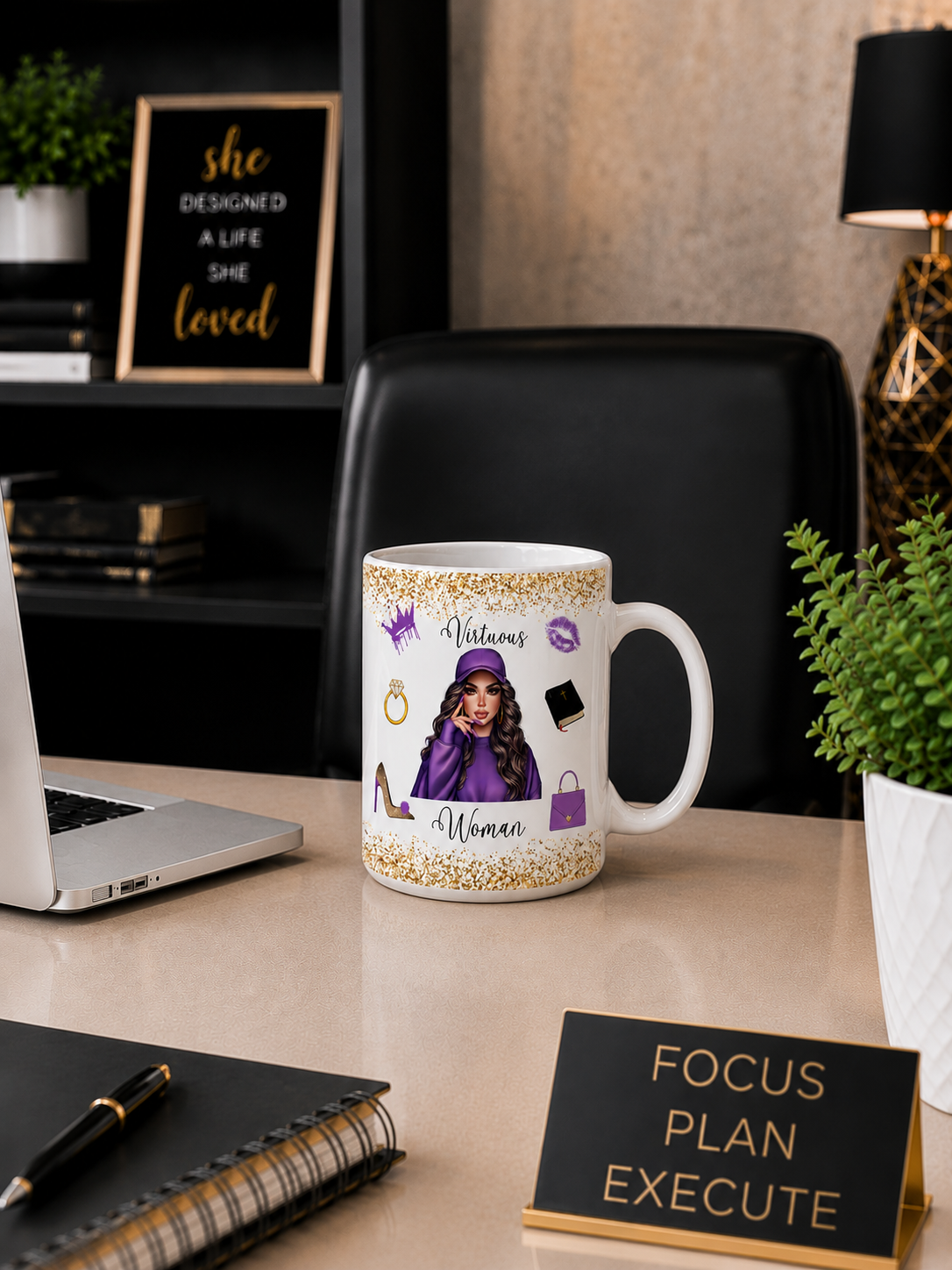 Virtuous Woman Ceramic Mug - Purple Hat